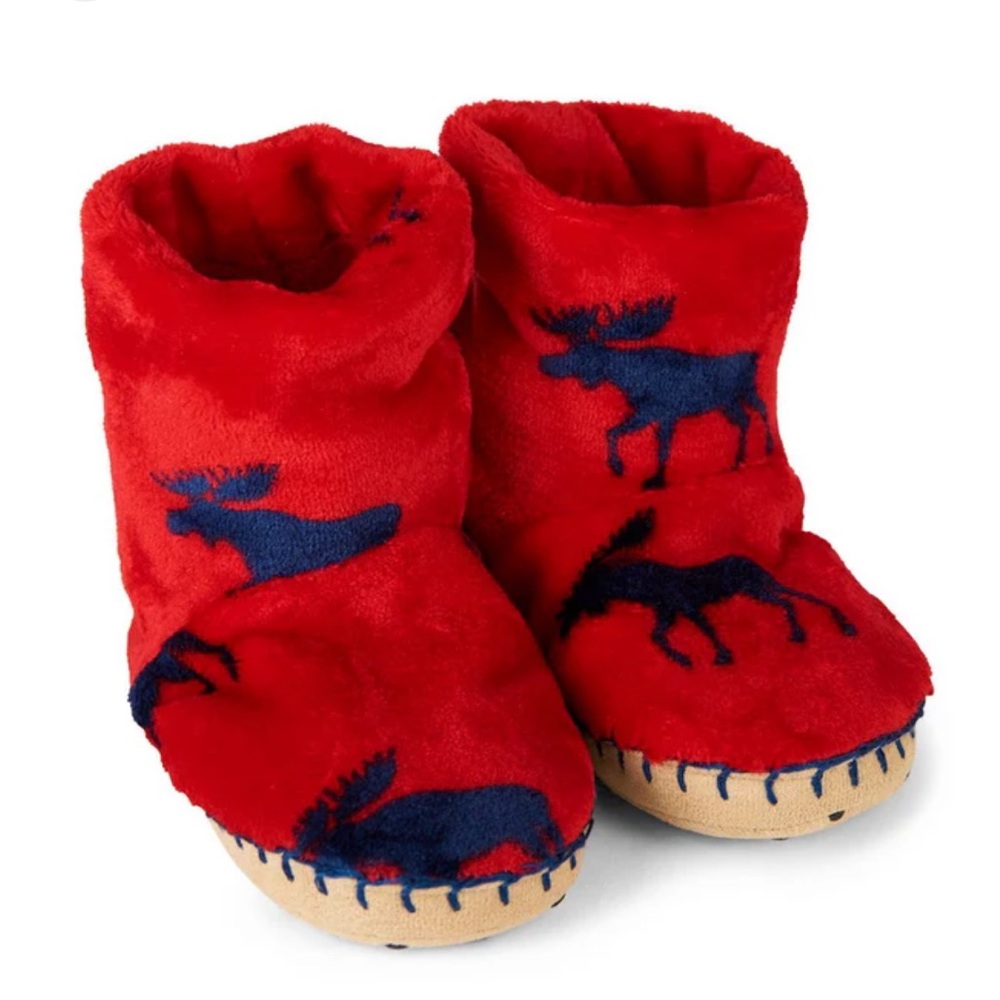 Hatley little boy slouch fleece moose slipper